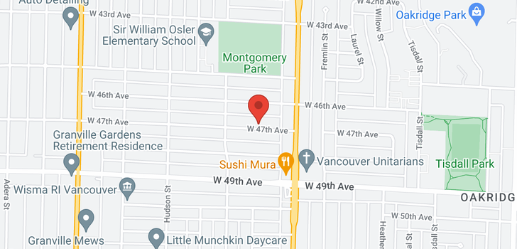 map of 1067 W 47TH AVENUE